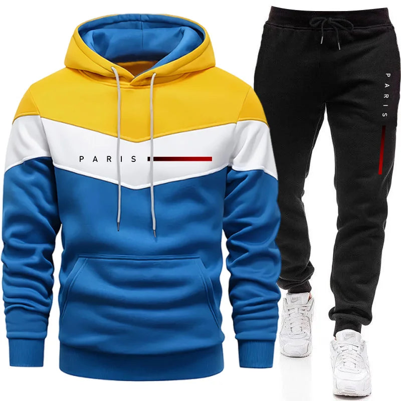 2025 New Arrival Paris Printed Tracksuit Hoodies and Sweatpants Autumn Winter Men Women Daily Casual Sports Jogging Suit Men Set