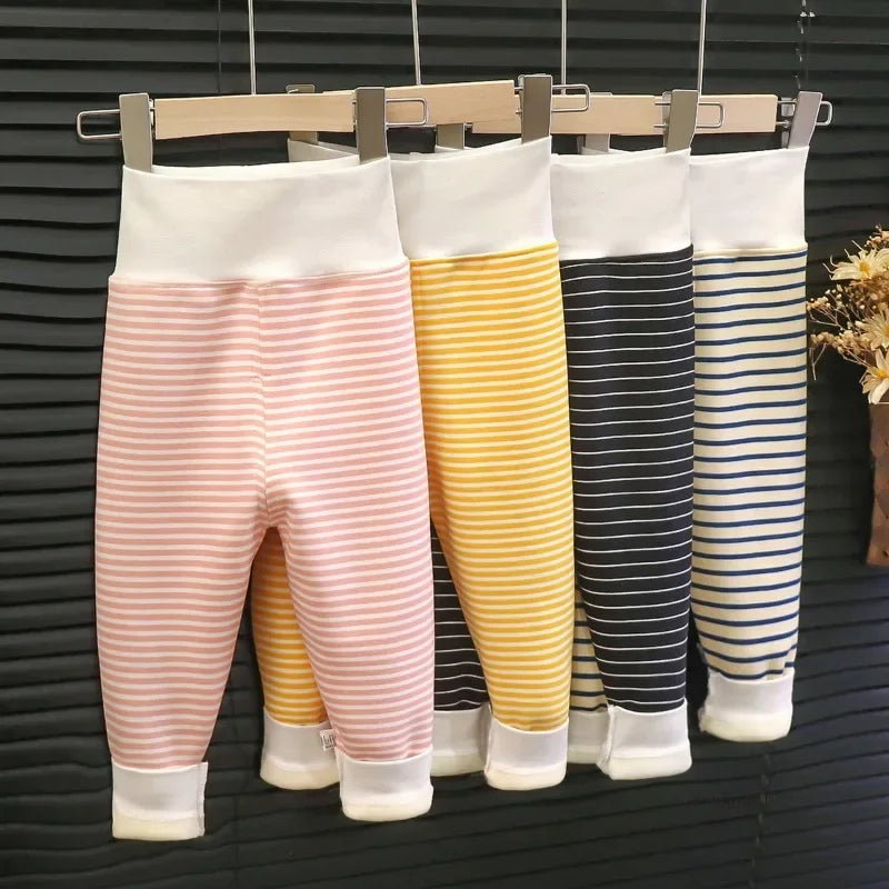 Infant Pants Thicken Keep Warm in Winter Newborn Baby Bebe Boy Girl Striped Leggings Kids Trousers