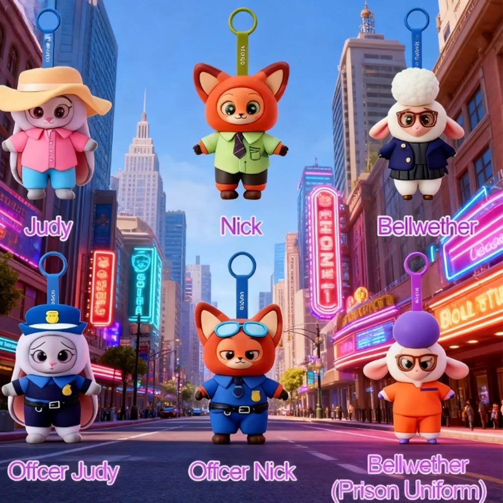 New Genuine Zootopia Vinyl Series Blind Box Cute Cartoon Character Vinyl Plush Bag Pendant Toy Doll Mystery Box Trendy Toys Gift