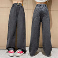 2025 Teen Girls Denim Wide Leg Pants Spring Autumn Fashion Big Flare Pants Loose Jeans For 5-14 Years Girls Outdoor Trousers