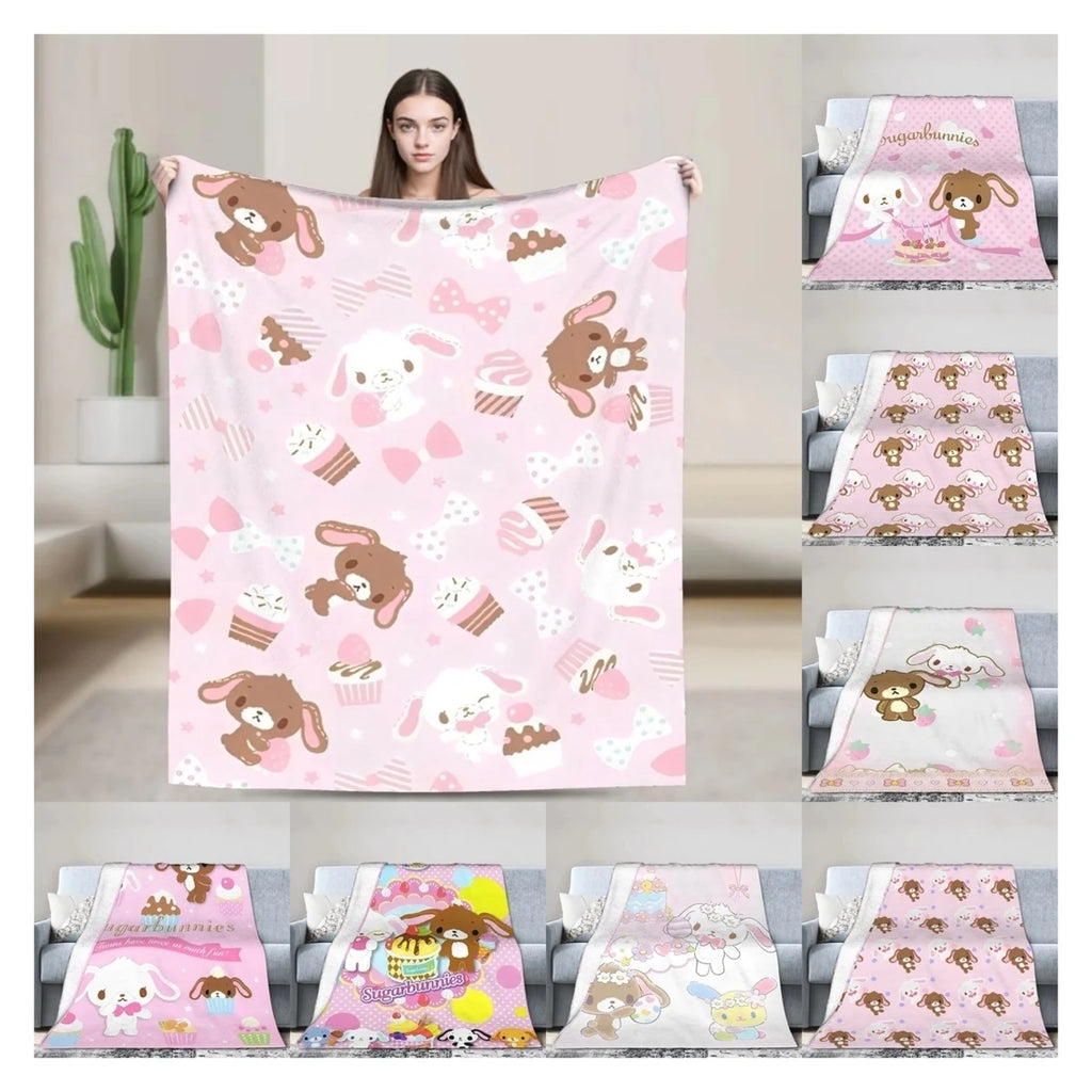 Cartoon Sugarbunnies Blanket  Fleece Awesome Soft Throw Blankets for Bedspread  Winter