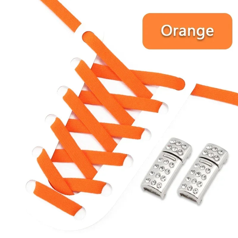 Magnetic Shoe Laces Without Ties Elastic Shoelaces For Sneakers  Diamond Metal Lock Convenient Lazy Shoes Lace Unisex 1Pair
