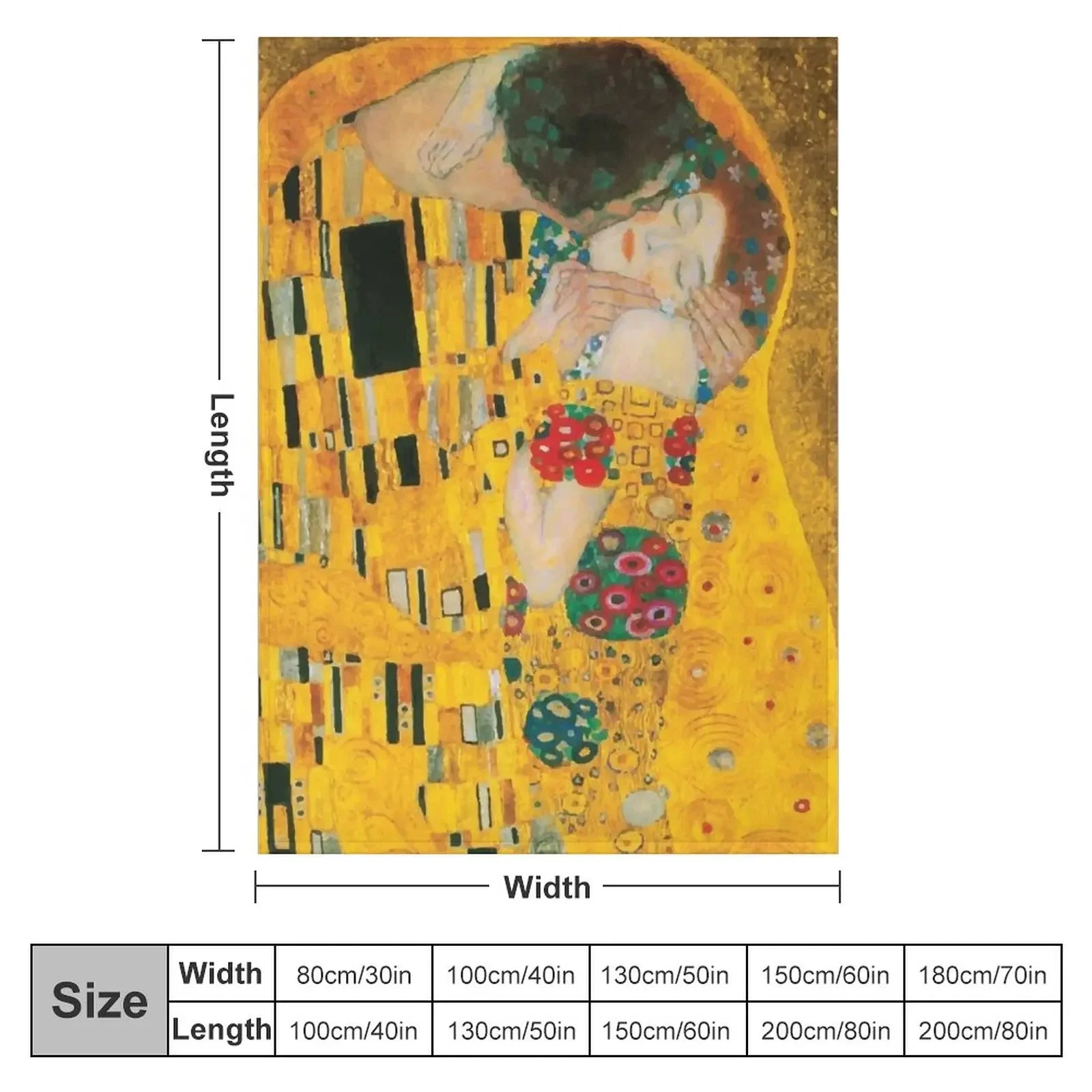 Gustav Klimt | The Kiss Throw Blanket Soft Bed Blankets Luxury St Blanket