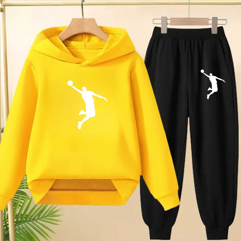 Children's Sportswear,playing Clothes, Hooded Sweatshirts and Long Pants Are Suitable for Boys and Girls Aged3to13.Charming Sets