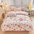 Cartoon Style Bed Sheet Set For Kids Cute Bunny Printed Bedding Set Breathable Durable постельное белье 이불세트 Queen/King Bedding