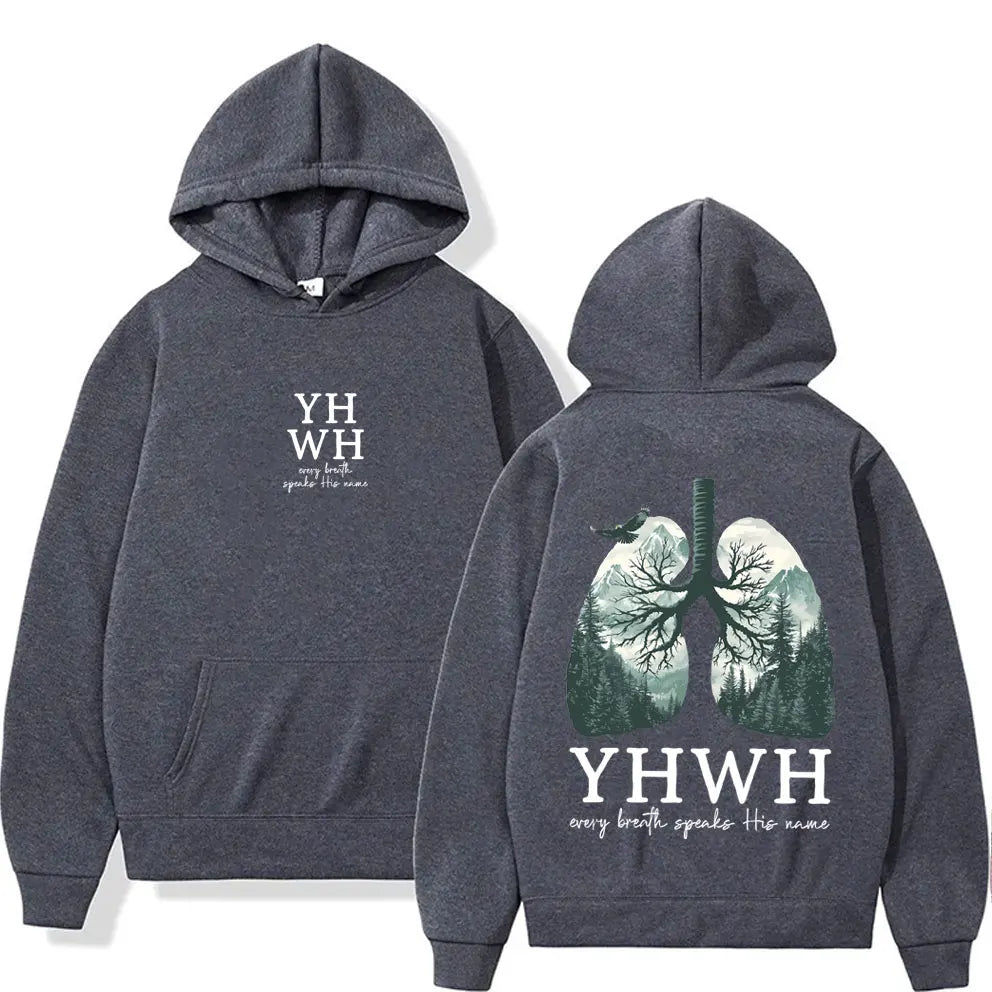 YHWH Lungs Christian Hoodie Every Breath Speak His Name Pullover Men Women Casual Fleece Cotton Hoodies Male Fashion Streetwear