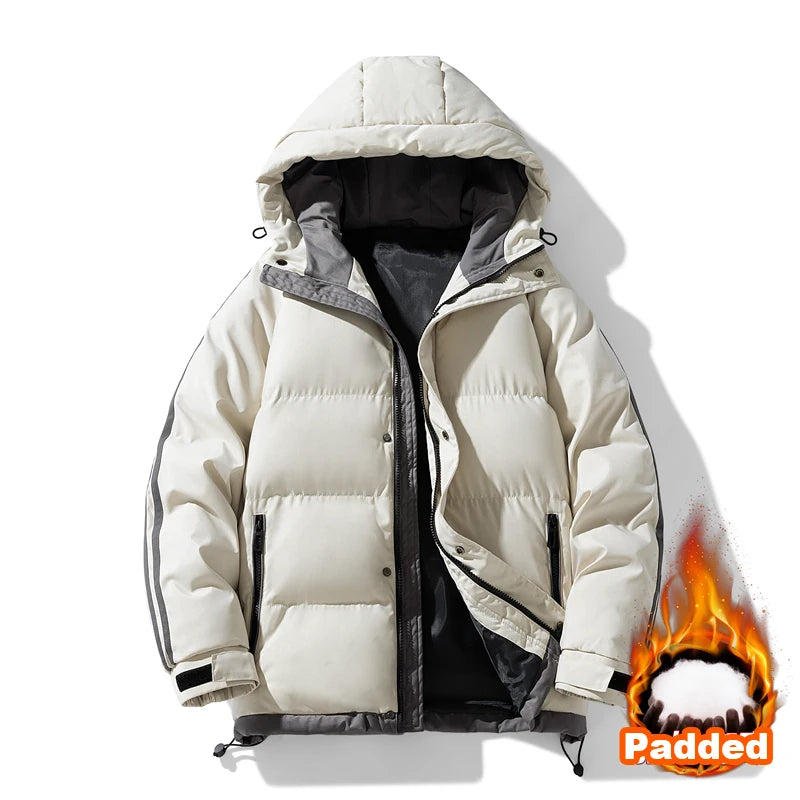 Men Winter Cotton Jacket Warm Comfortable Padded Thickened Down Jackets Parkas Outerwear Sportswear Puffer Thick Warm Snow Coat
