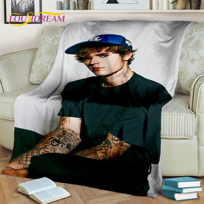 Popular Singer Justin Bieber JBiebs Blanket,Soft Throw Blanket for Home Bedroom Bed Sofa Picnic Travel Office Cover Blanket Kids