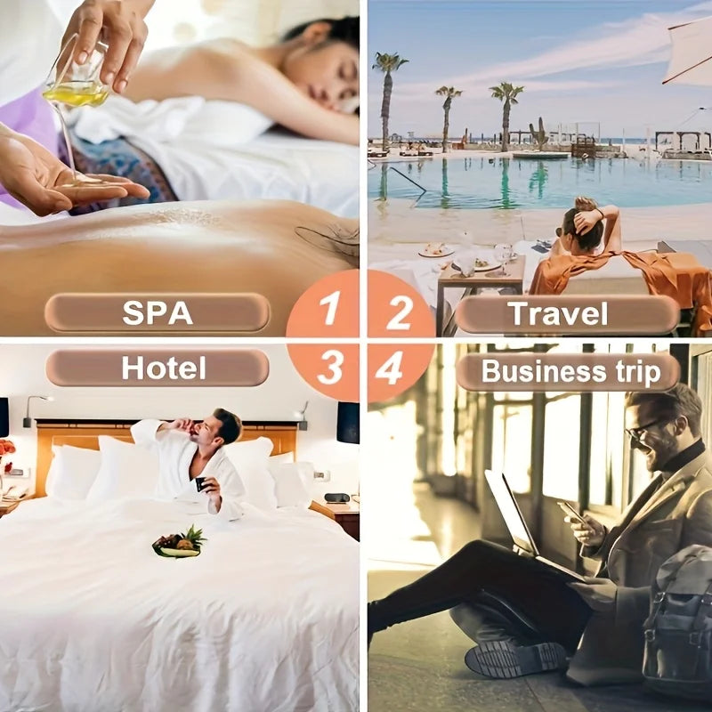 3PCS Disposable Bed Sheet Set Non-Woven Travel Bedding  Hypoallergenic Pillowcase & Fitted Sheet for Hotel, Camping