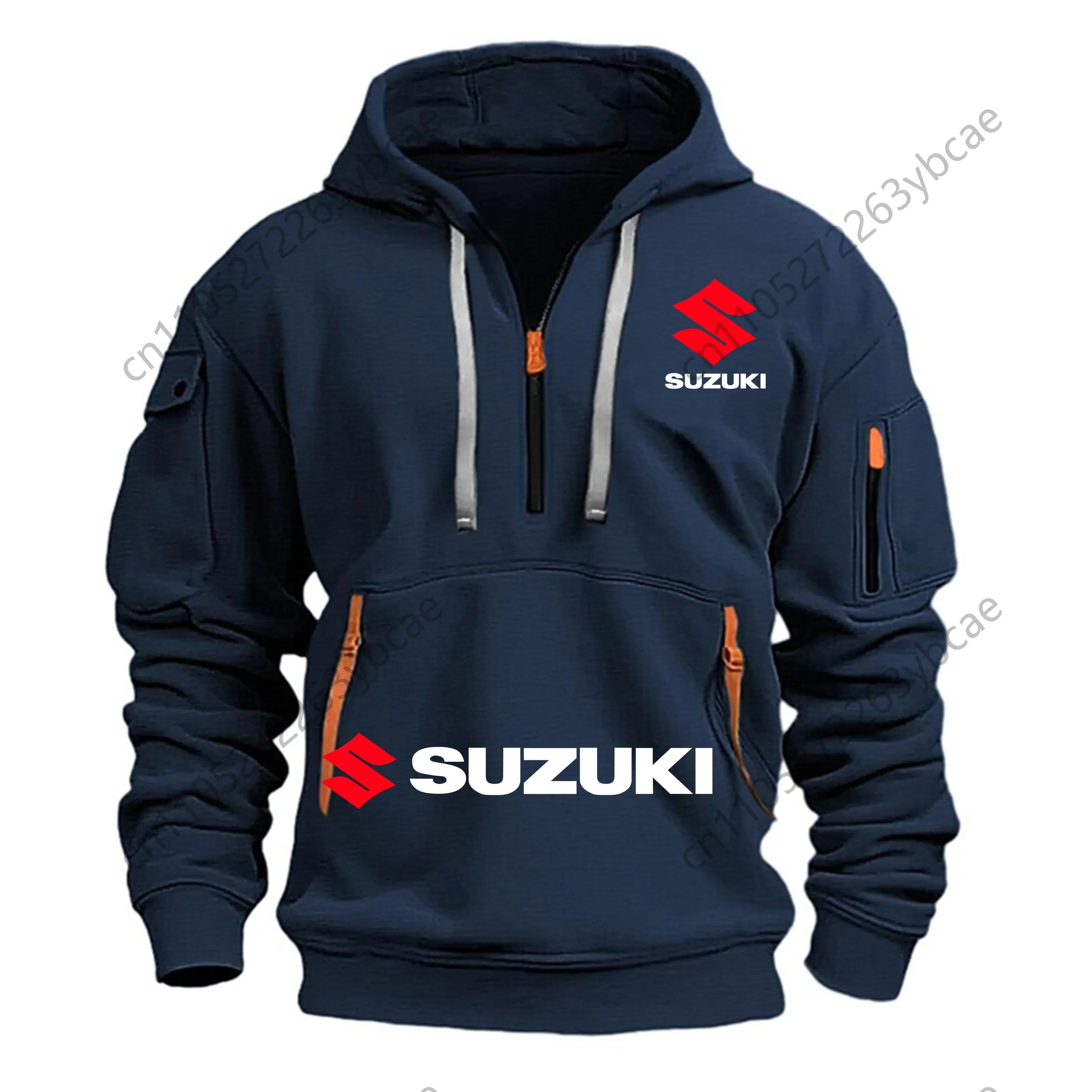 Suzuki Men's Hoodie Outdoor Motorcycle Riding Suit: Soft, Comfortable, Breathable, Stylish Autumn/Winter Style