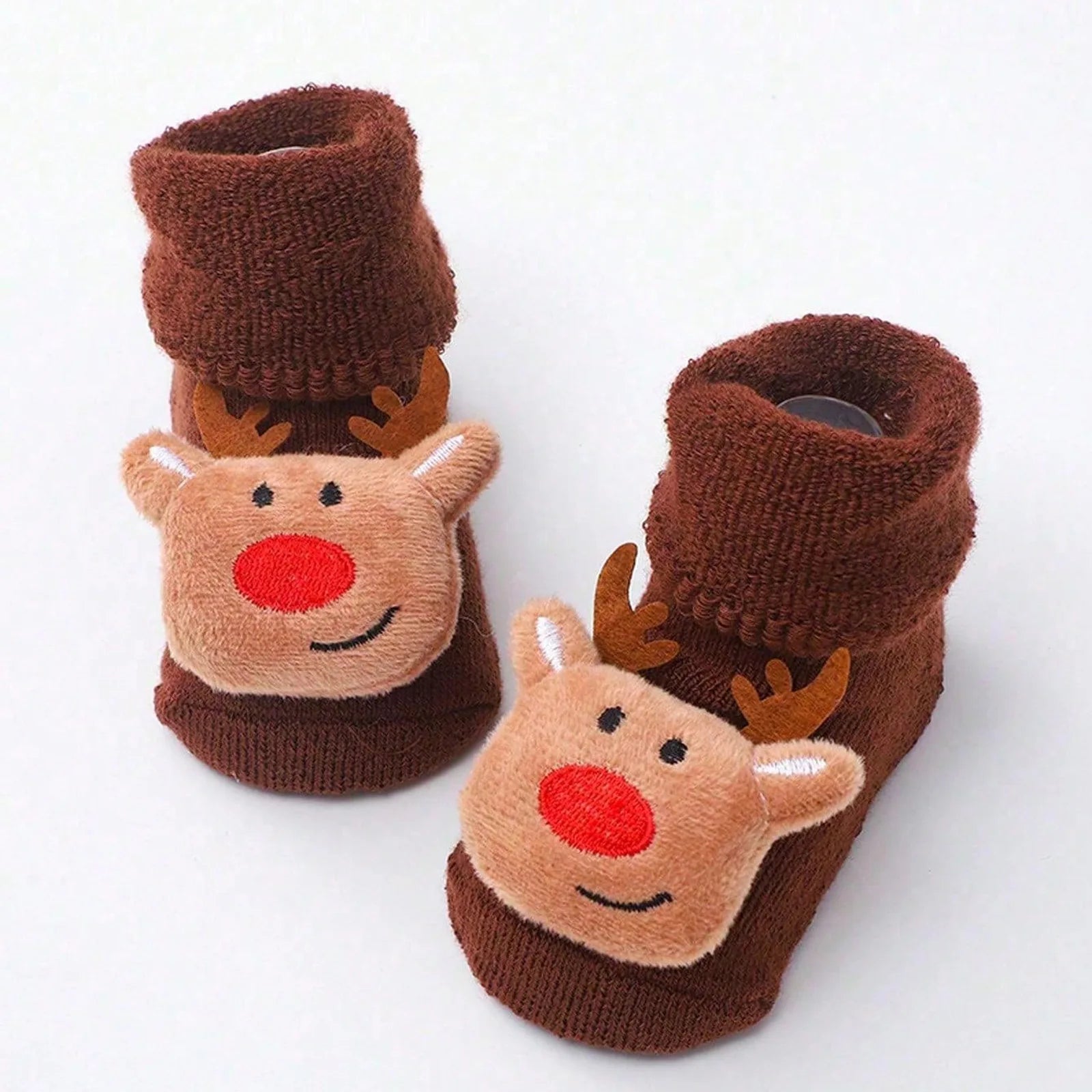 Cute Elk Santa Claus Doll Knitted Baby Socks Newborn Toddler Soft Snowman Warm Floor Socks Girls Infant Boys Mid Socks New