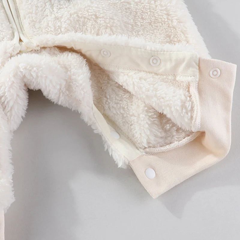 Soft Newborn Baby Jumpsuit Flannel Autumn Winter Boys Girls Clothes Cartoon Newborn Bodysuit Coat Warm Rompers for Babies 0-18M