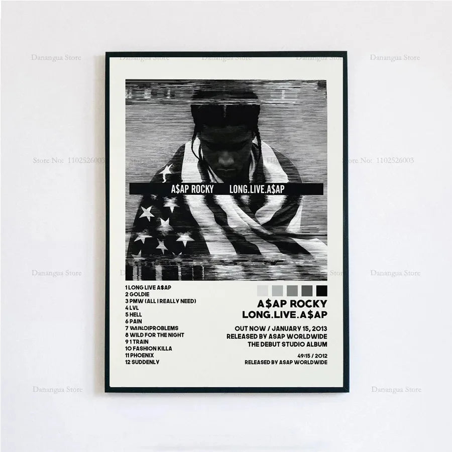 New ASAP Rocky Testing Live Love D.M.B.Tracklist Music Album Cover Poster Prints Wall Art Painting Picture Photo Room Home Decor