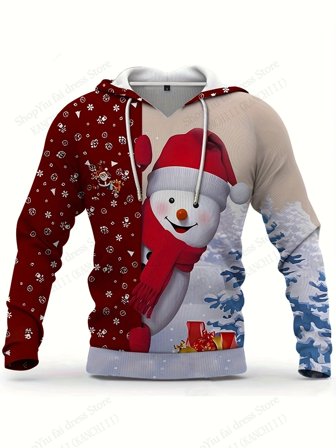 Mens Christmas Hoodie Santa Claus 3d Print Hoodie Men Women Fashion Hoodie Sweatshirt Snowman Tracksuit Men clothing Winter Fall
