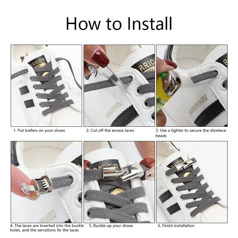 1 Pair Cross Locks Shoelaces for Sneakers Without Ties Elastic Flat Laces Kids Adult No Tie Shoelace Rubber Bands Shoe Laces