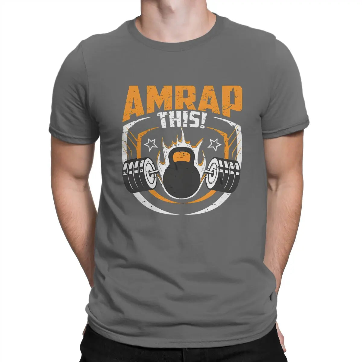 AMRAP This T-Shirts for Men Crossfit Casual 100% Cotton Tee Shirt Round Collar Short Sleeve T Shirts Birthday Gift Tops