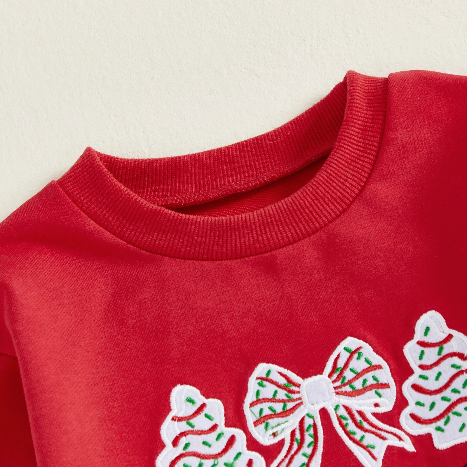 Lioraitiin Toddler Little Girl Christmas Outfit Bow Tree Applique Crewneck Sweatshirt and Flare Pants 2 Piece Winter Fall Set