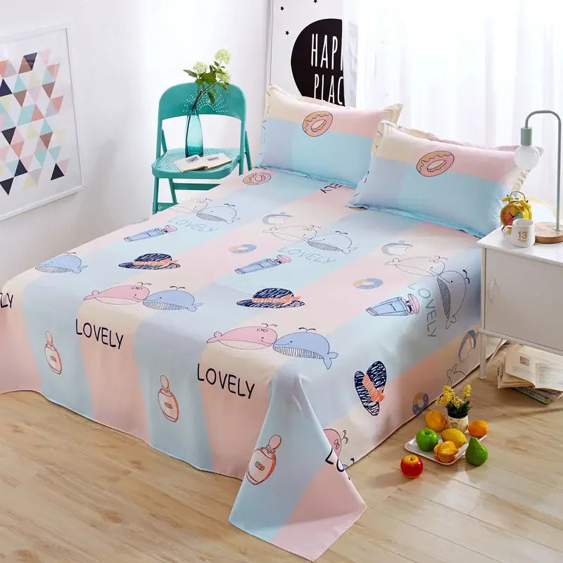 Beautiful and Lovely  Bed Sheet Patterns with Rich Colors for Student Dormitories Single Bed Sheets Double Beds  Simple Bedding