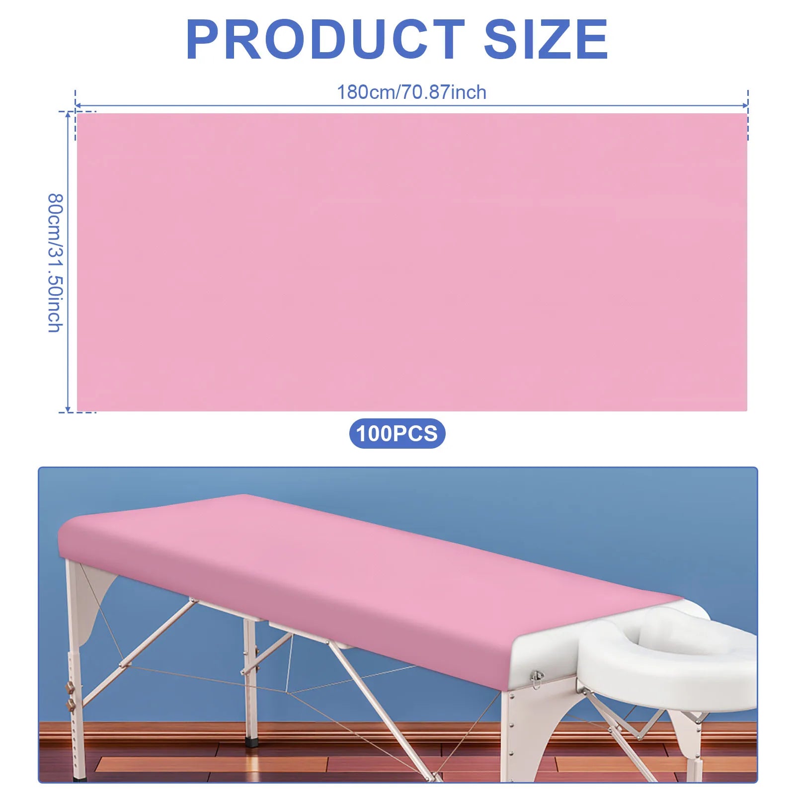 100Pcs Disposable Bed Sheets 80x180cm Non Woven Spa Massage Table Cover Comfortable Breathable Salon Bedsheet for Travel Hotel