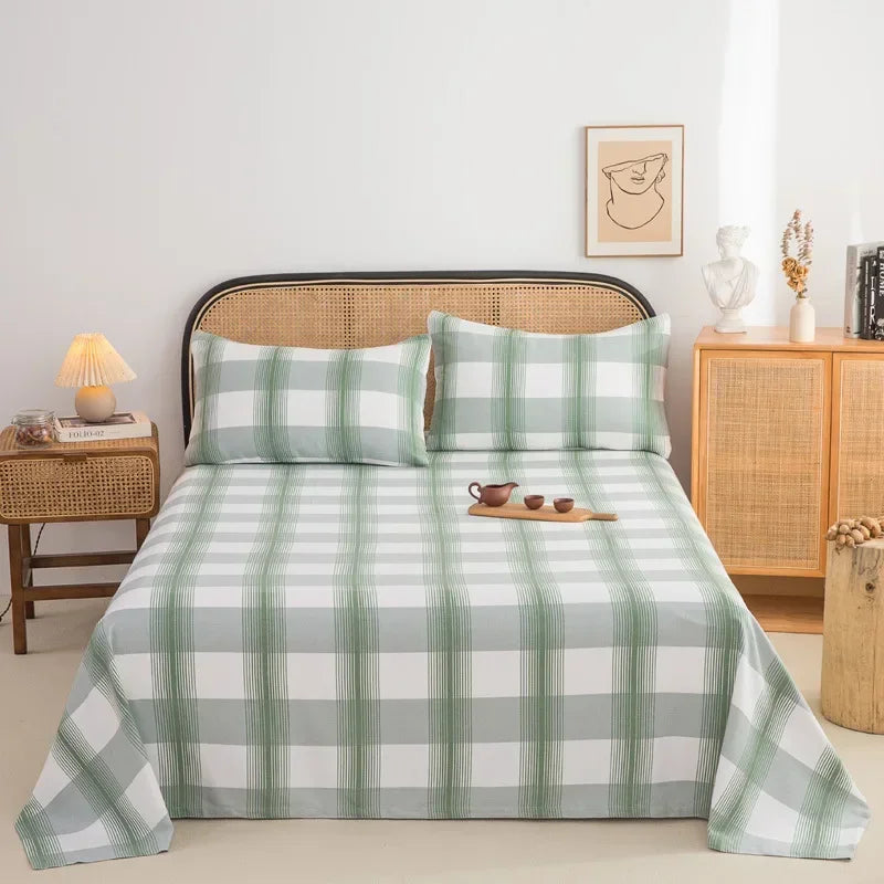 Soft 100% Cotton Coarse Cloth Bed Sheet Thick Sleep Naked Single Double Bedsheet Comfortable Durable Breathable Bed Sheets Queen