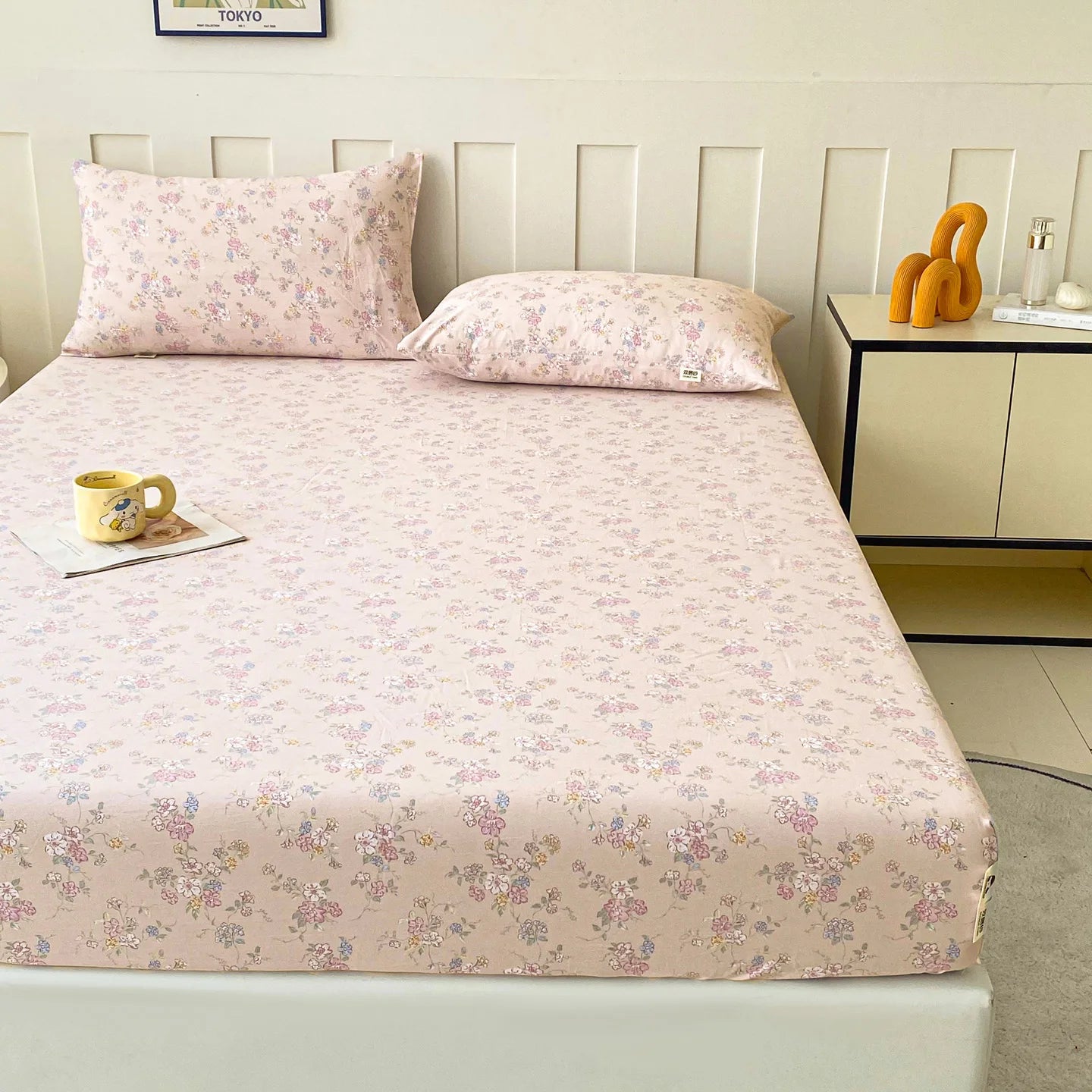 Soft Bedsheets Floral Style Bed Cover Elastic Bed Linen for Home Non-slip Fitted Sheet постельное белье (Pillowcase Need Order)