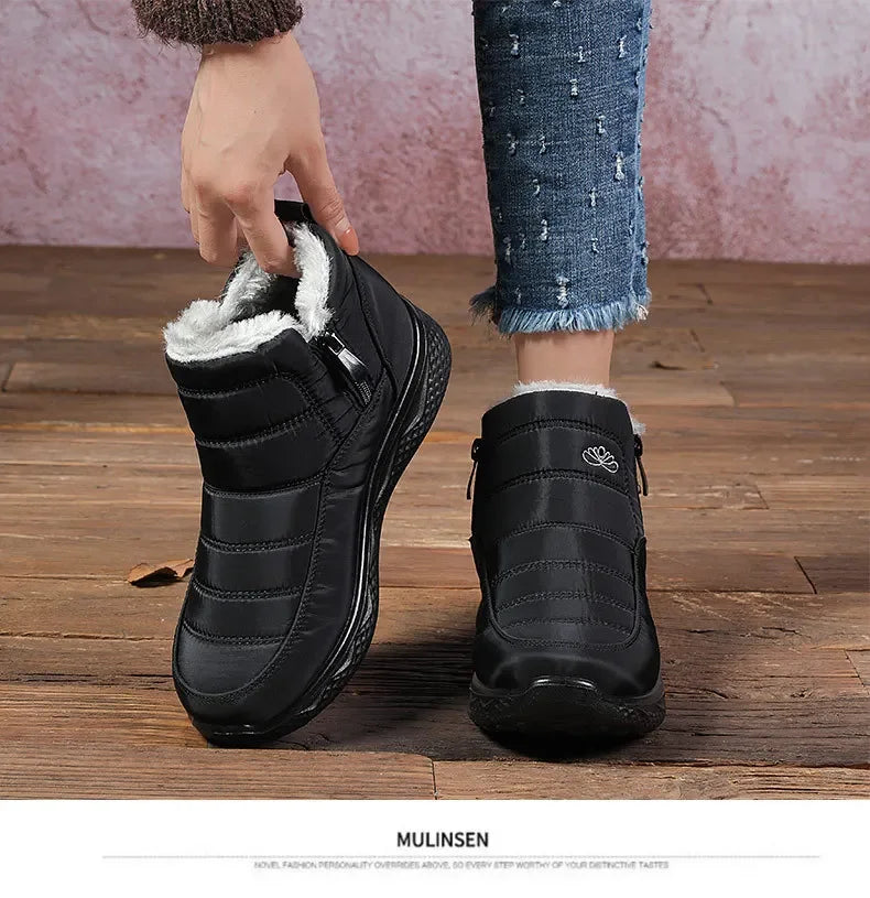 Thicken Plush Warm Snow Boots for Women 2024 Winter Non Slip Cotton Padded Shoes Woman Casual Down Waterproof Ankle Boots Female