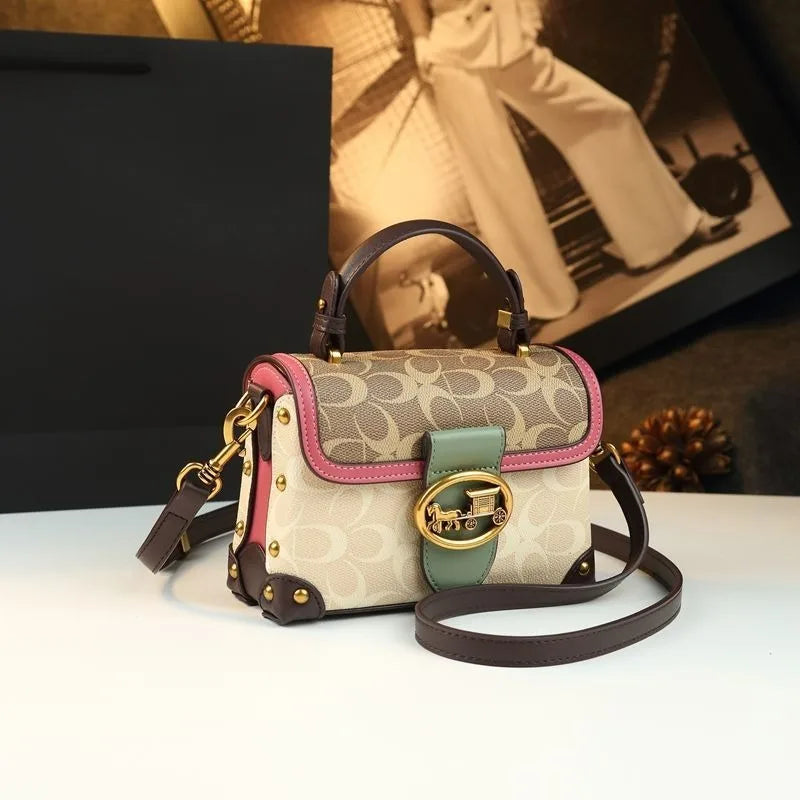 A new 2025 stylish and high-end box bag with a niche design and luxurious women's bag, a single-shoulder crossbody bag