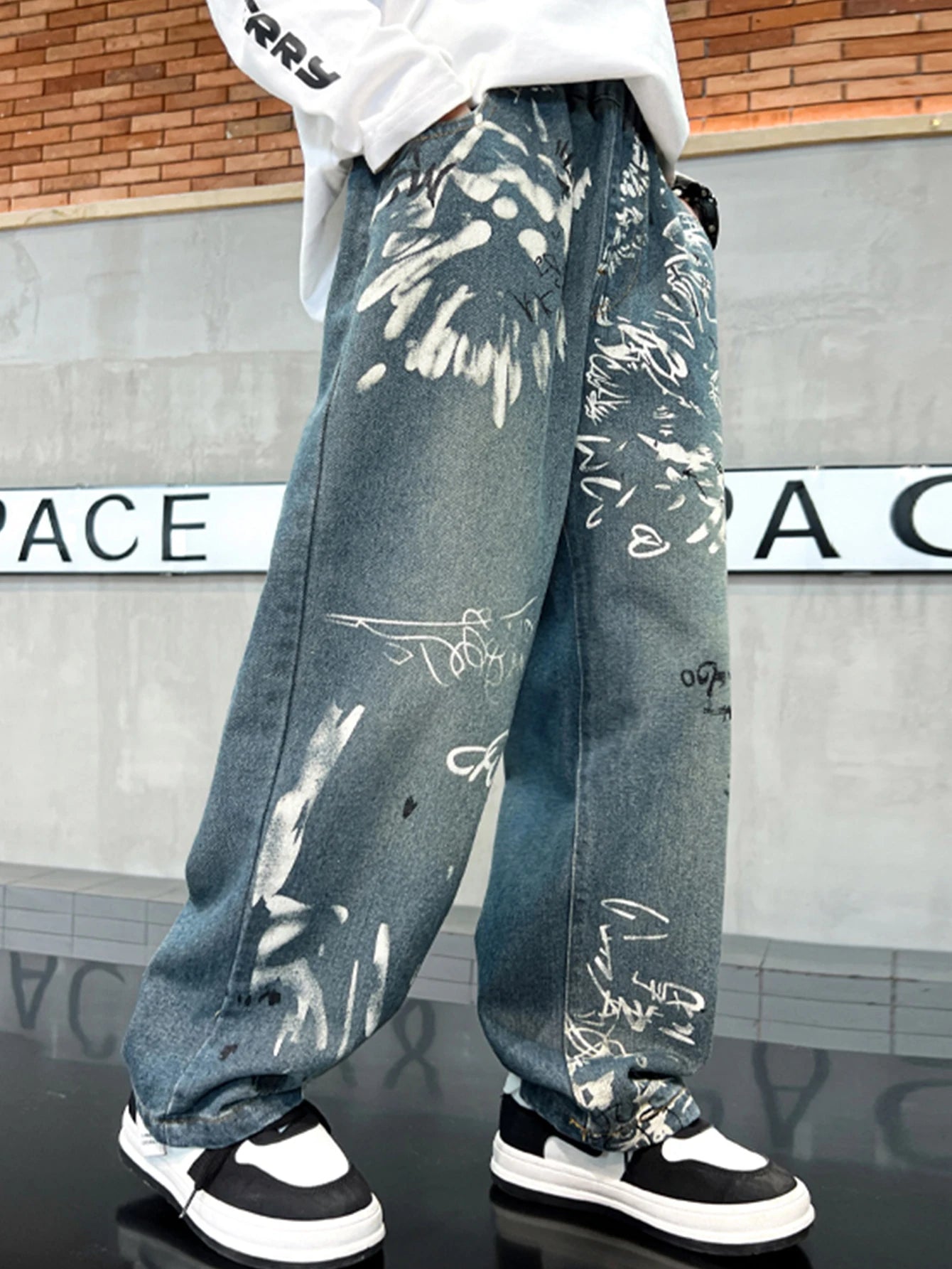 Trendy and cool graffiti jeans for older boys