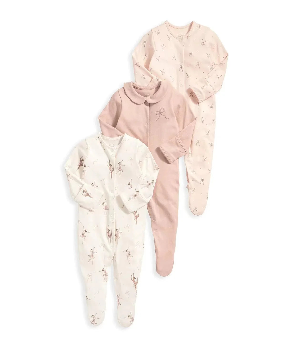 3 Pcs/Lot Autumn Winter Long Sleeve Casual Sweet Baby Girl Romper 100%Cotton Soft Newborn Jumpsuits Clothes