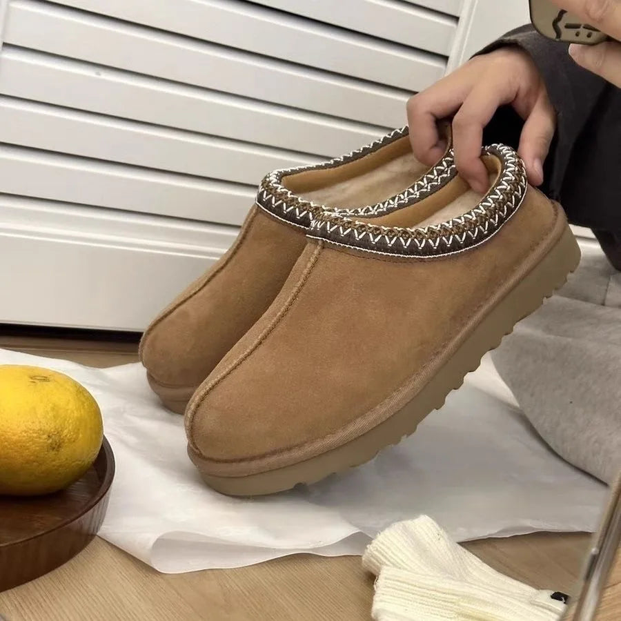 New Women Winter Snow Boots Classic Fur Plush Ankle Snow Boots Outdoor Antiskid Short Boot Warm Fuzzy Home Cotton Shoes