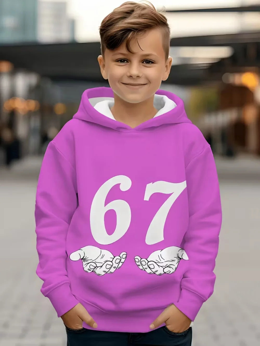 Fun Six Seven 6 7 Meme Design Hoodie for Kids Chaotic Humor Y2k Game Saying Tee Novelty Gift Boys Top Fashion Children's Clothes