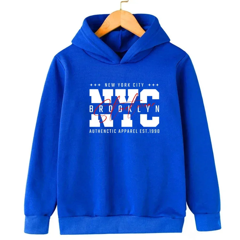 New York Boys and Girls Hoodies Autumn/Winter Hoodies Long Sleeves Classic Casual Minimalist Jackets Children's Letter Hoodies