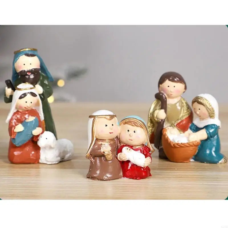 Handcraft Resin Nativity Scene Figurine Holy Family Statue Perfect For Christmas Home Decors And Religious Celebration