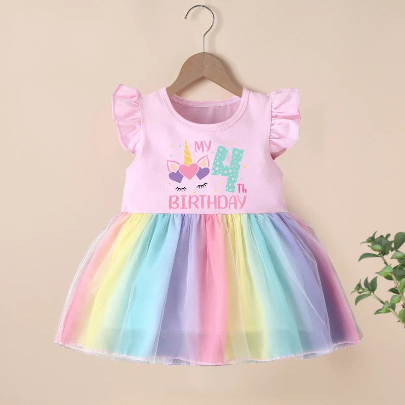 Baby Girls Birthday Outfits Dresses 1 2 3 4 Years Baby Birthday Dress Summer Kids Girl Casual Princess Dresses Kids Clothes