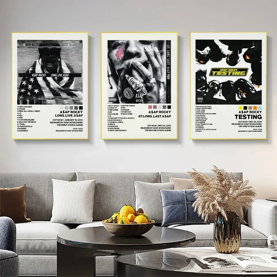 New ASAP Rocky Testing Live Love D.M.B.Tracklist Music Album Cover Poster Prints Wall Art Painting Picture Photo Room Home Decor