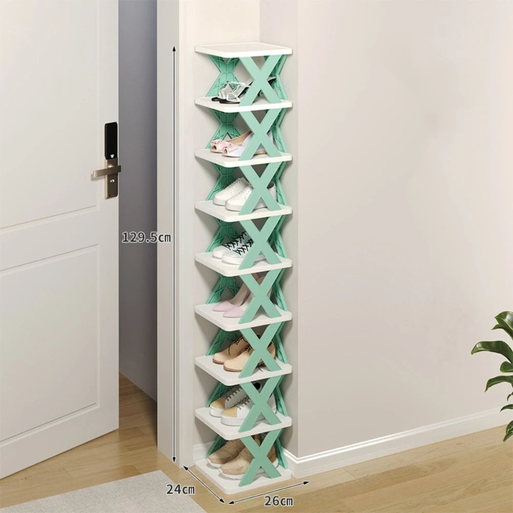 Detachable Folding Shoe Racks X-Shaped Space Saving Shoes Storage Organizer Plastic Dustproof Multi Layer Simple Shoes Shelf