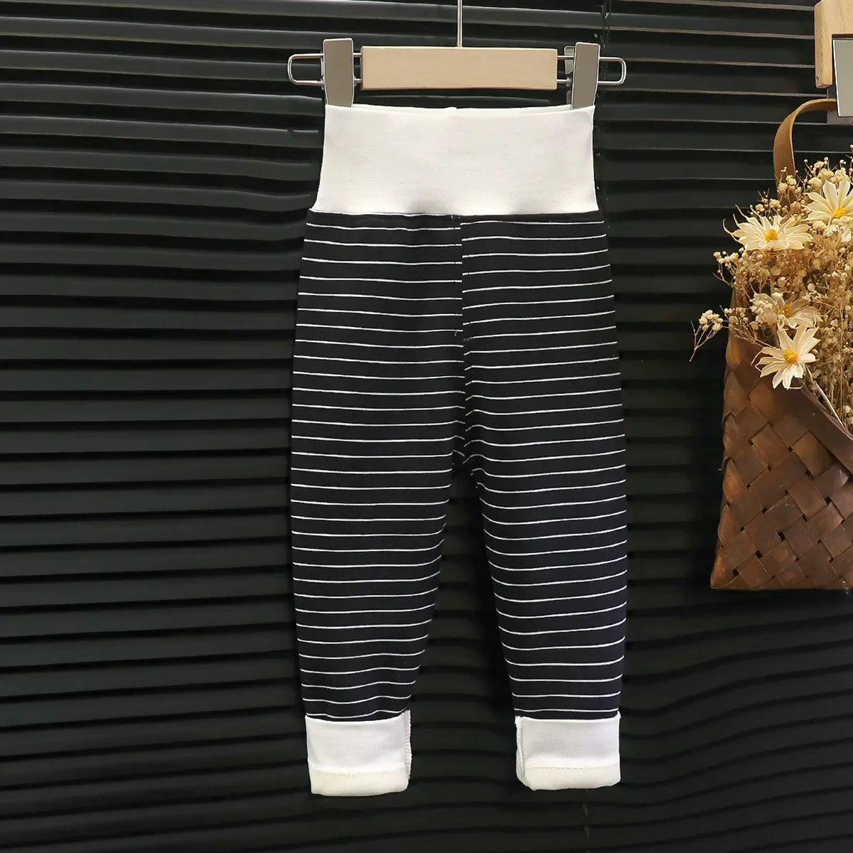 Infant Pants Thicken Keep Warm in Winter Newborn Baby Bebe Boy Girl Striped Leggings Kids Trousers