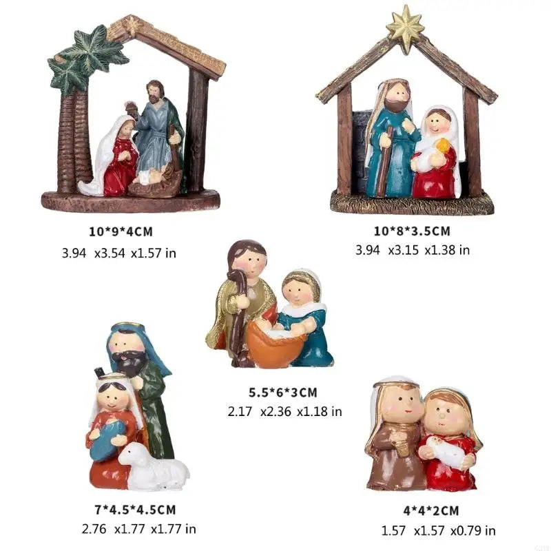 Handcraft Resin Nativity Scene Figurine Holy Family Statue Perfect For Christmas Home Decors And Religious Celebration