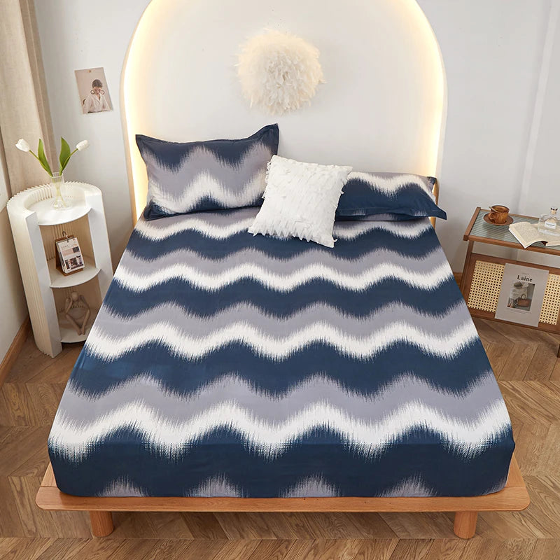 1 piece of bed sheet for bedroom 100%Polyeste Elastic Band Around bedding Fitted Sheet Only (excluding pillowcases)