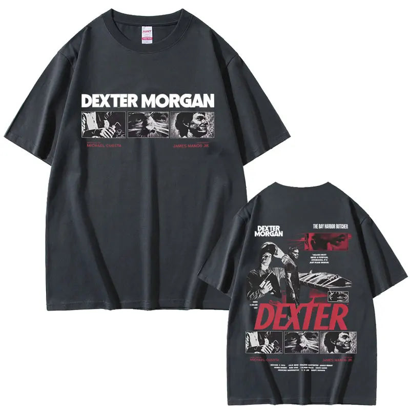 Best-selling Dexter Morgan Bay Harbor Butcher T-shirt Summer Men's Casual Retro Cotton Oversized T-shirt Top Fashion Street Wear