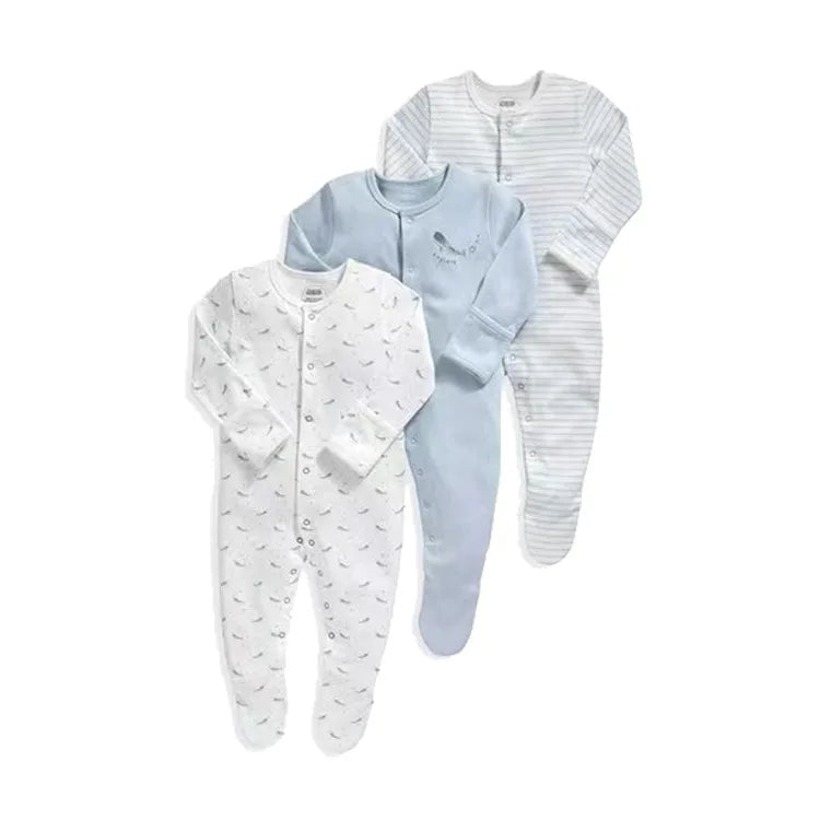 3 Pcs/Lot Autumn Winter Long Sleeve Casual Sweet Baby Girl Romper 100%Cotton Soft Newborn Jumpsuits Clothes