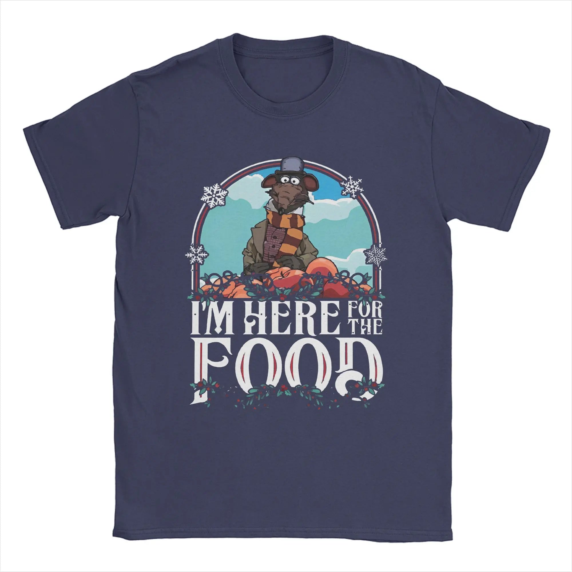 Men's The Muppet Christmas Carol Here For The Food T Shirt Cartoon 100% Cotton Clothing Cool Short Sleeve Tees Gift T-Shirts