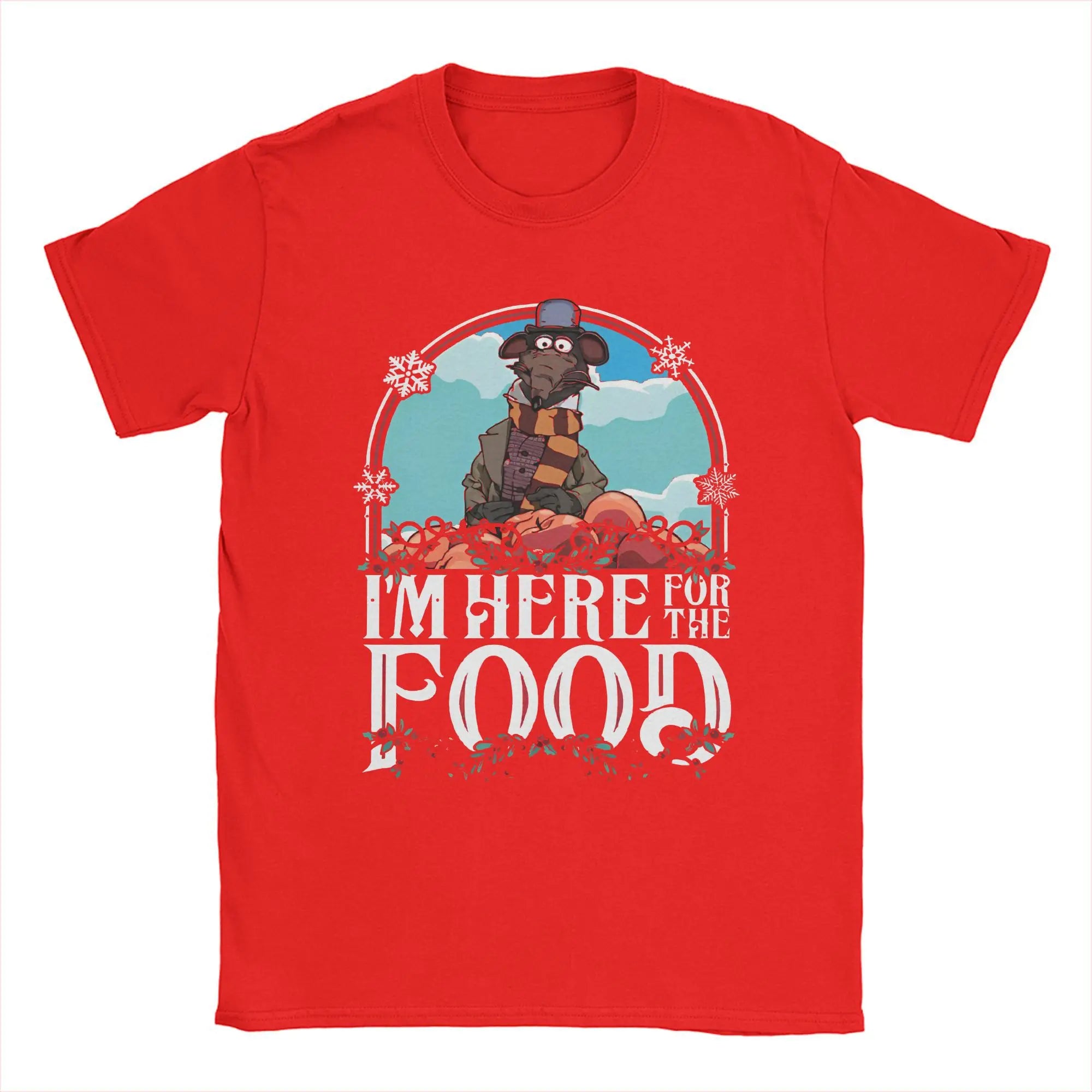 Men's The Muppet Christmas Carol Here For The Food T Shirt Cartoon 100% Cotton Clothing Cool Short Sleeve Tees Gift T-Shirts