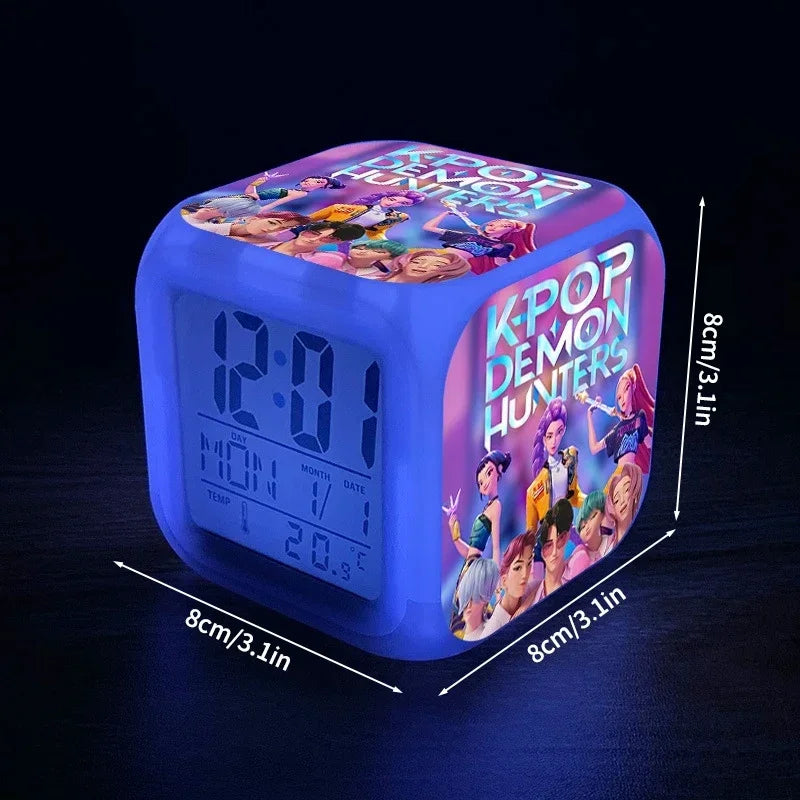 Kpop Demon Group Student Alarm Clock Colorful Digital Clock Children'S Room Anime Cartoon Demon Hunteri Alarm Clock Blind Box