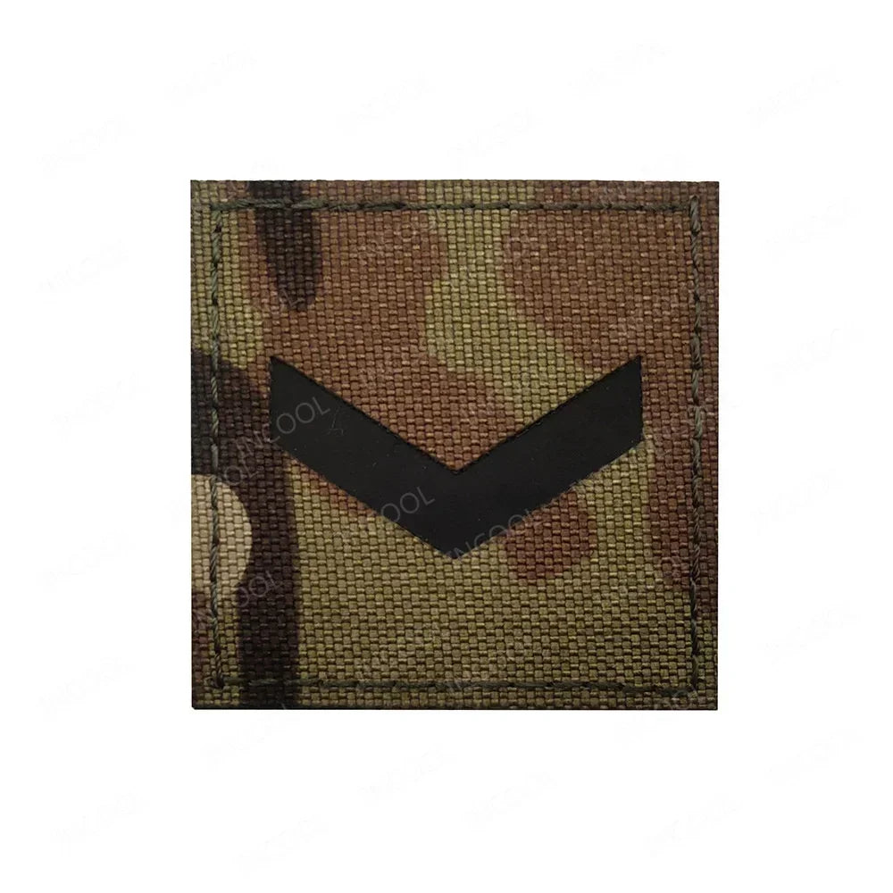 Infrared Reflective IR Rank Patch Uniform Ranks Embroidered Patches Appliques Shoulder Decorative Armband MED Badge For Clothing