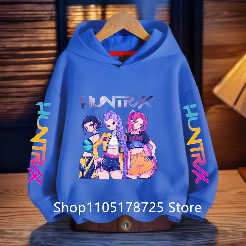 Y2K KPop Demon Hunters Hoodies Teenage Girls Boys Rumi KPop Demon Hunters Hoody Autumn Casual Long Sleeve Children's Clothing