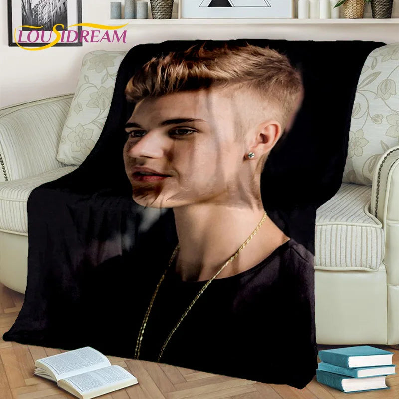 Popular Singer Justin Bieber JBiebs Blanket,Soft Throw Blanket for Home Bedroom Bed Sofa Picnic Travel Office Cover Blanket Kids