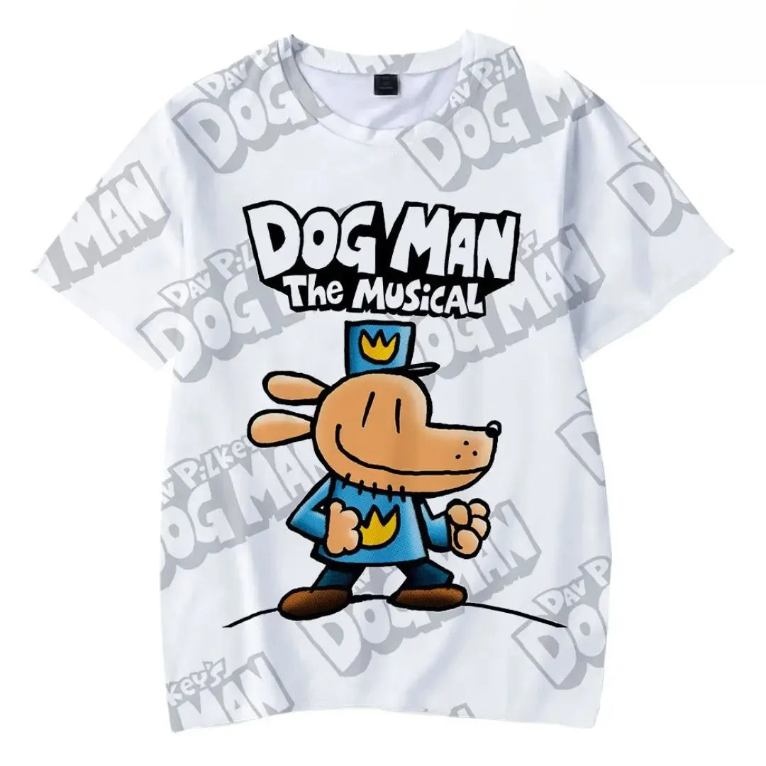 2025 Child Boys T-shirts Cartoon anime dog man Summer Short Sleeve Boy Clothes T Shirt Tops Tee Children's clothing 3-14 years