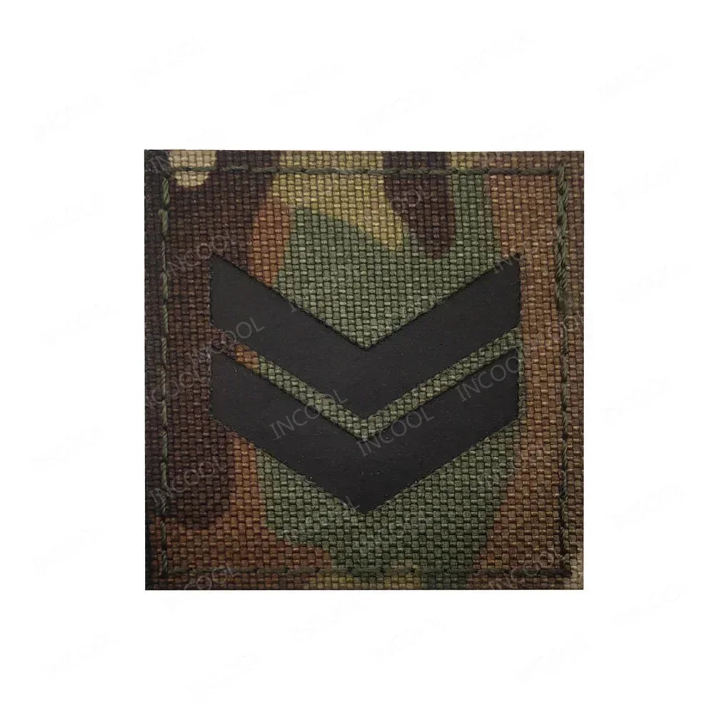 Infrared Reflective IR Rank Patch Uniform Ranks Embroidered Patches Appliques Shoulder Decorative Armband MED Badge For Clothing