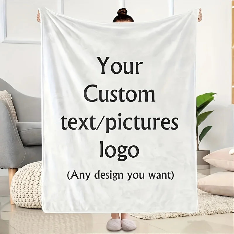 1 Piece of Customized DIY Personalized Photo Blanket for Lovers Flannel Blanket Products - Customized Warm Photos, Soft and Warm, Suitable for Sofa, Bed, Office, Car and Outdoor Travel - Gifts for Men and Women in All Seasons